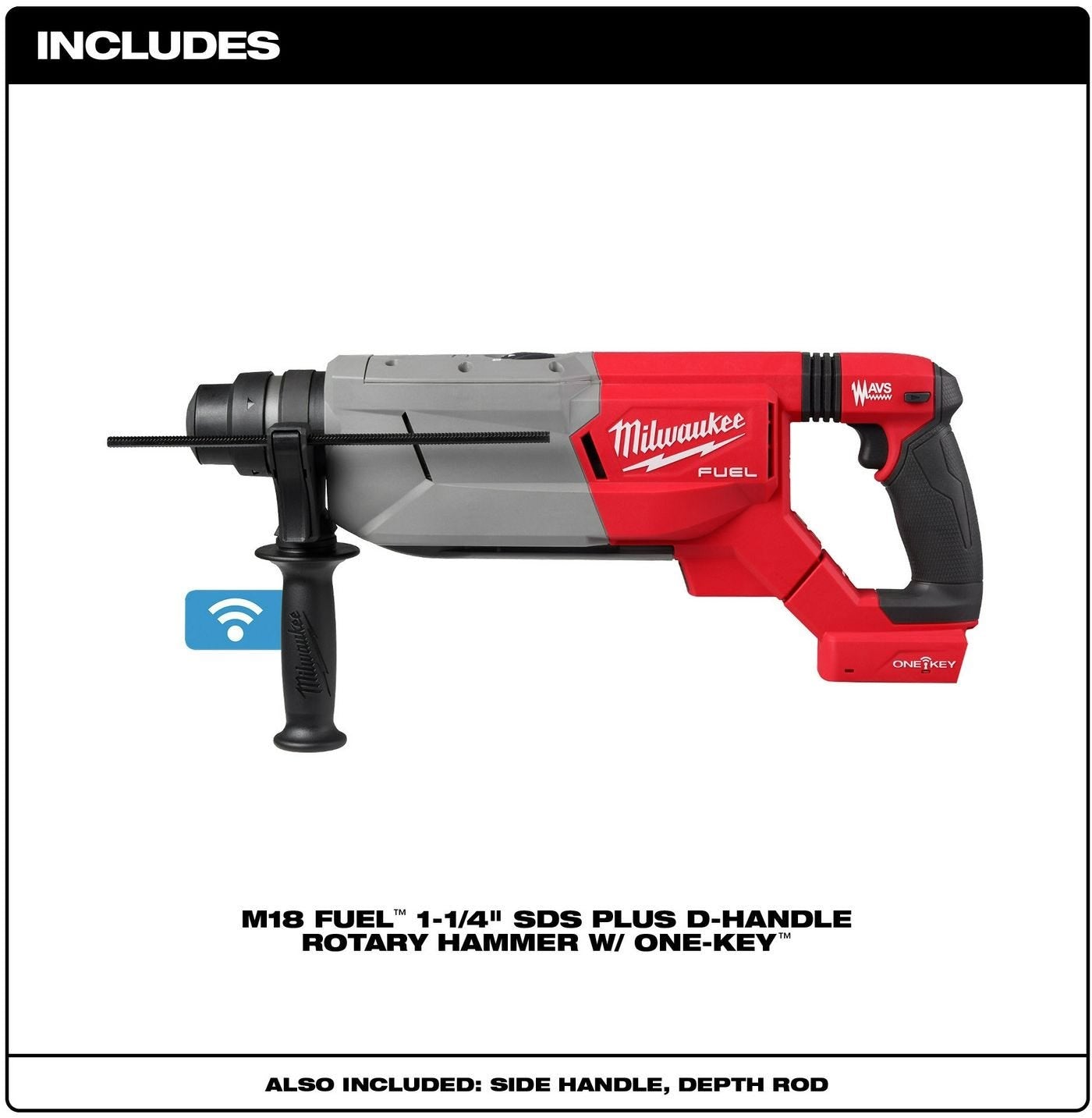 Milwaukee 2916-20 M18 FUEL 1-1/4" SDS Plus D-Handle Rotary Hammer w/ ONE-KEY