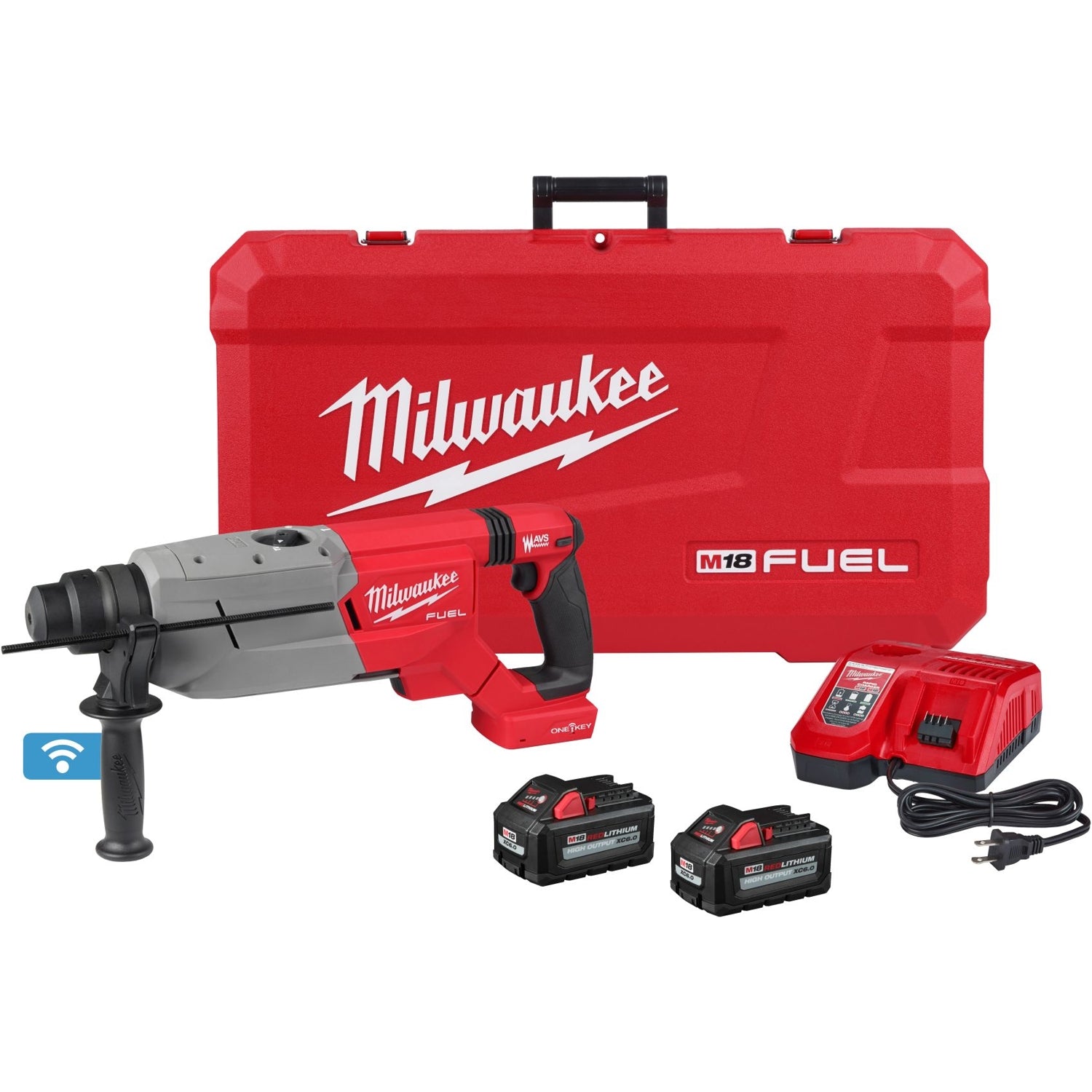 Milwaukee 2916-22 M18 FUEL 1-1/4 SDS Plus D-Handle Rotary Hammer Kit w/ ONE-KEY