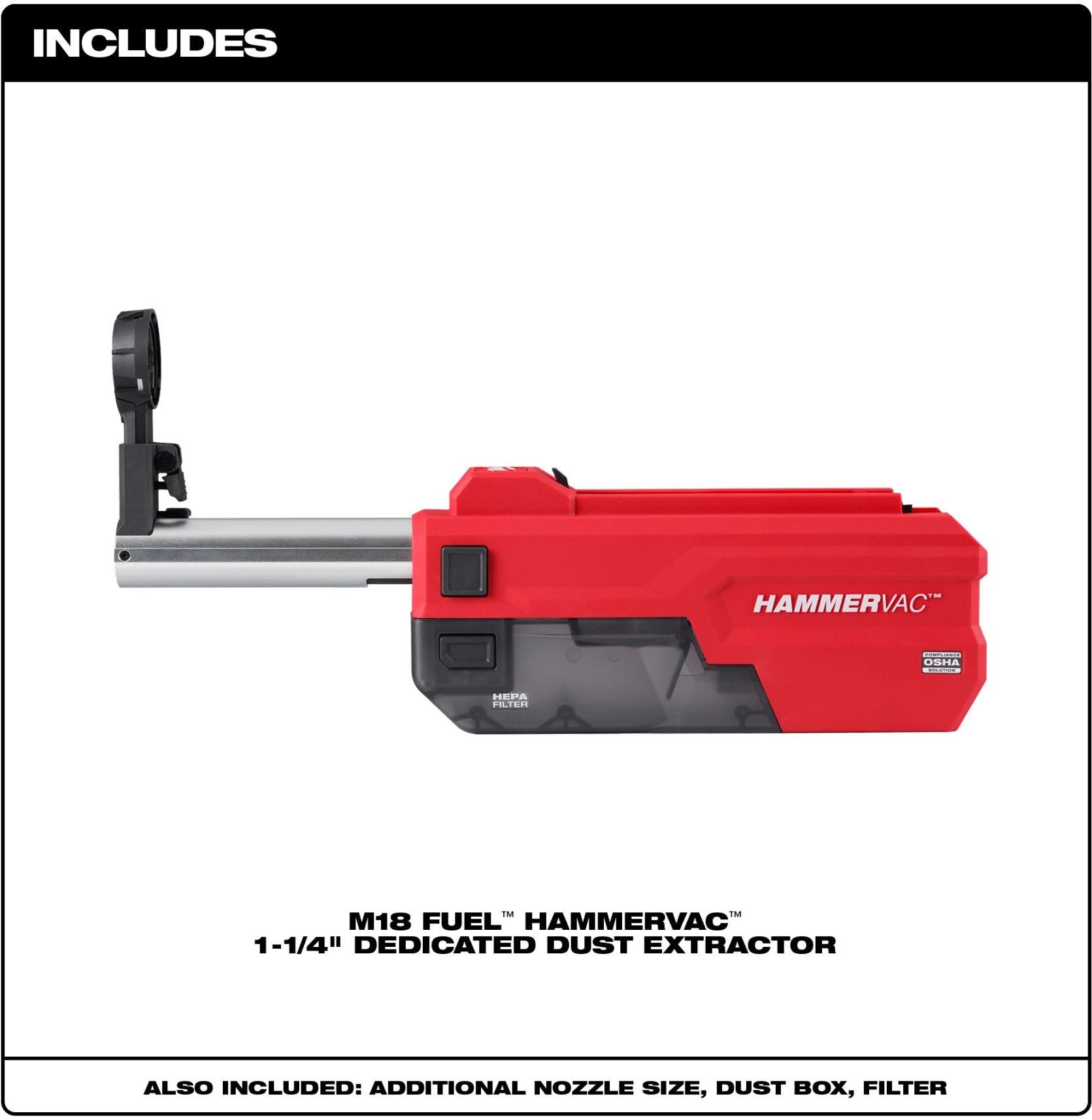 Milwaukee 2916-DE M18 FUEL HAMMERVAC 1-1/4" Dedicated Dust Extractor