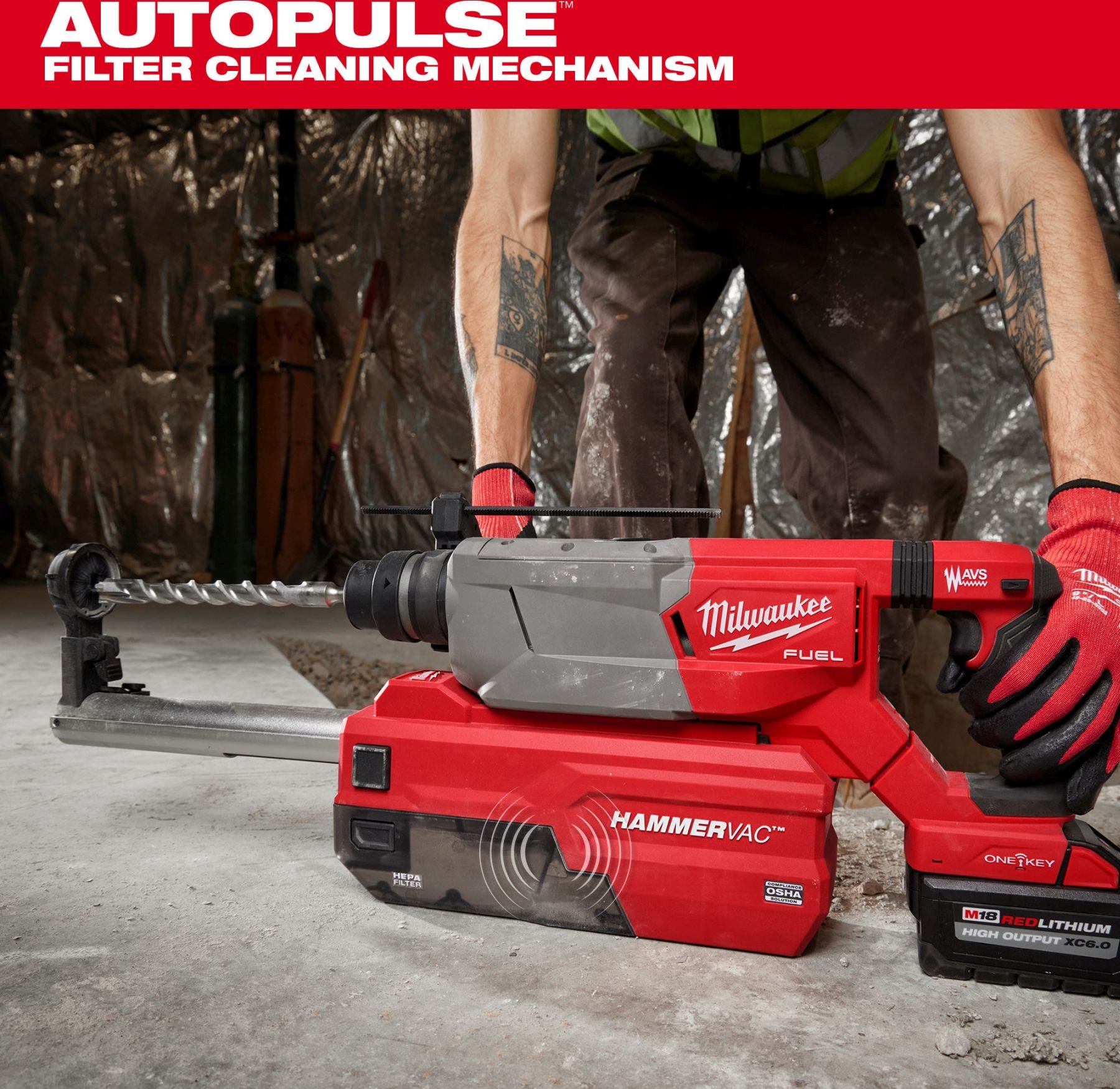 Milwaukee 2916-DE M18 FUEL HAMMERVAC 1-1/4" Dedicated Dust Extractor