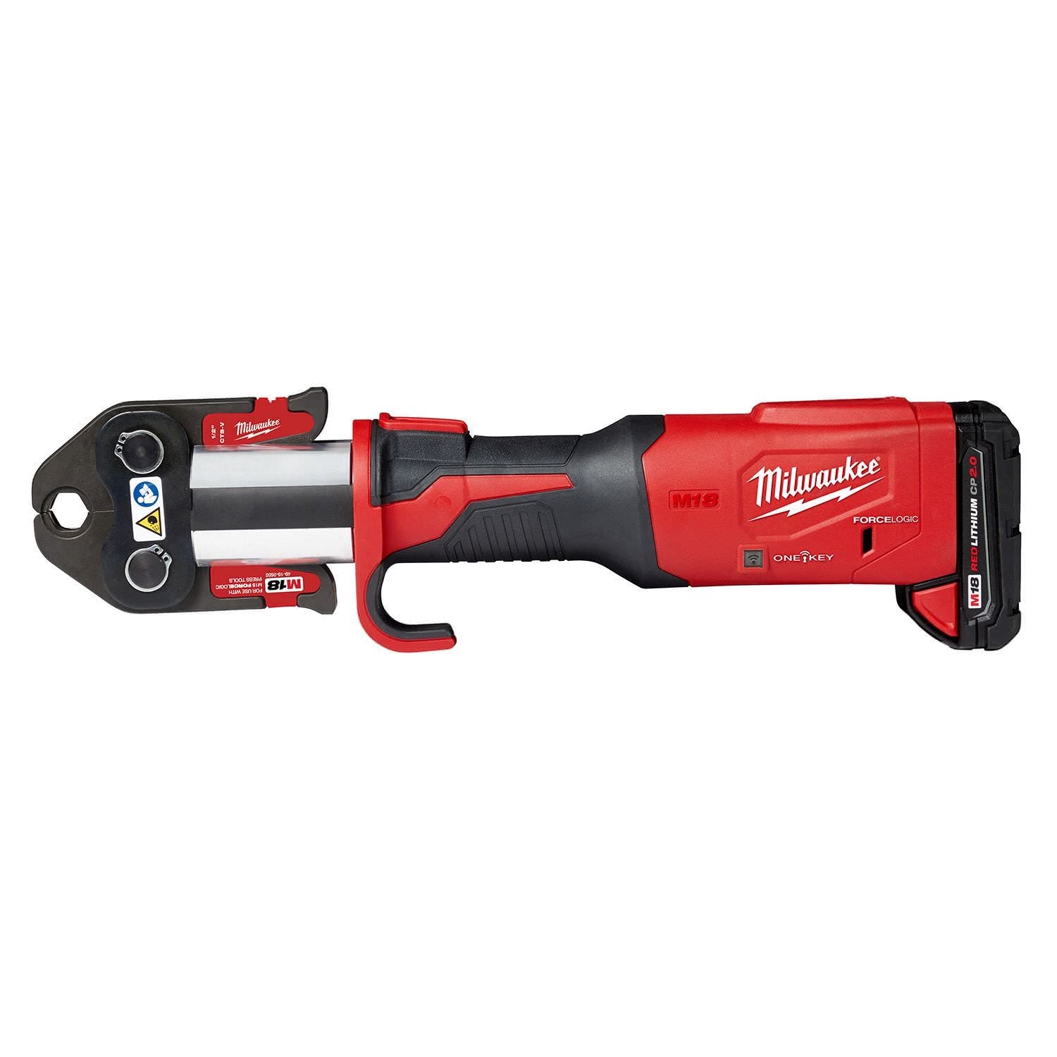 Milwaukee 2922-22 M18 FORCE LOGIC Press Tool with ONE-KEY with 1/2-2-Inch CTS Jaws 2.0Ah Kit