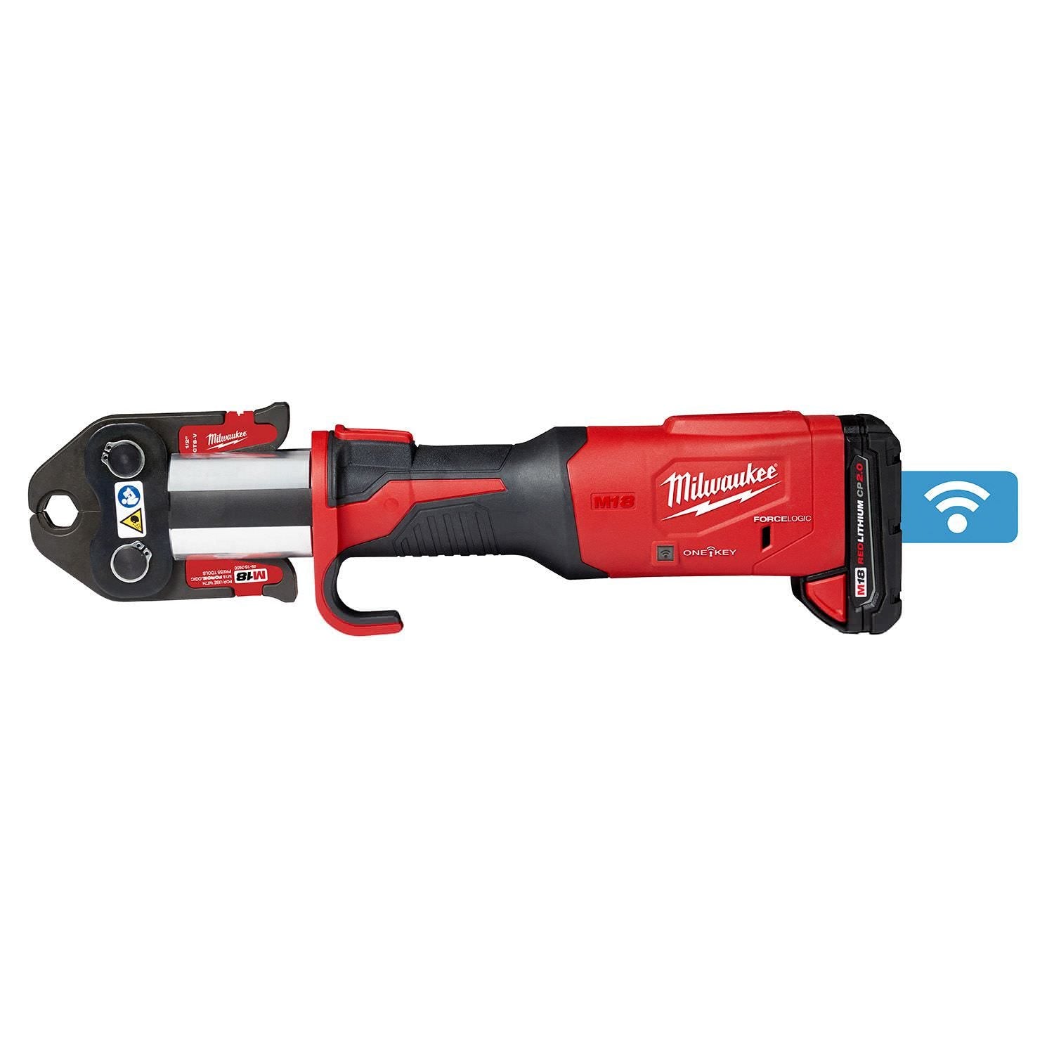 Milwaukee 2922-22 M18 FORCE LOGIC Press Tool with ONE-KEY with 1/2-2-Inch CTS Jaws 2.0Ah Kit