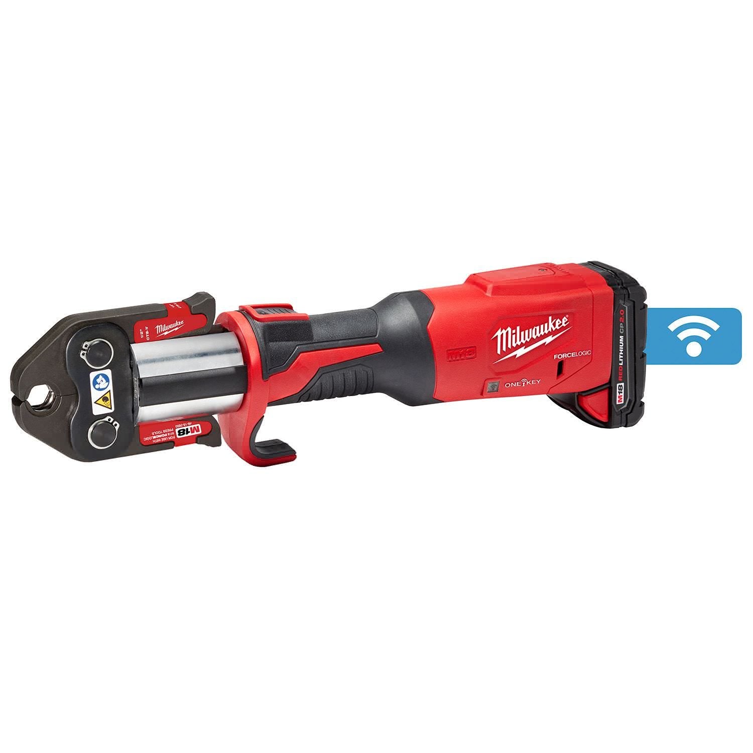 Milwaukee 2922-22 M18 FORCE LOGIC Press Tool with ONE-KEY with 1/2-2-Inch CTS Jaws 2.0Ah Kit