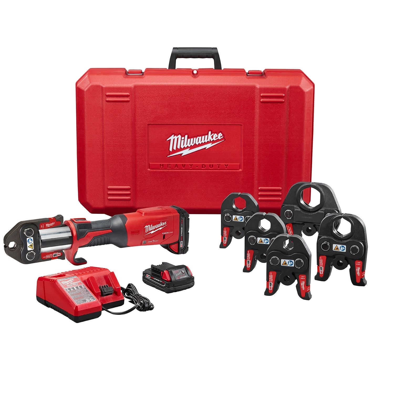 Milwaukee 2922-22 M18 FORCE LOGIC Press Tool with ONE-KEY with 1/2-2-Inch CTS Jaws 2.0Ah Kit