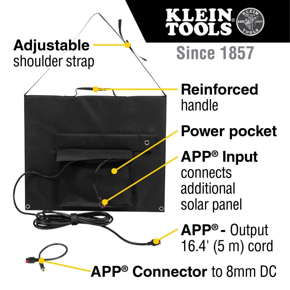 Klein 29250 Portable 60-Watt Solar Panel