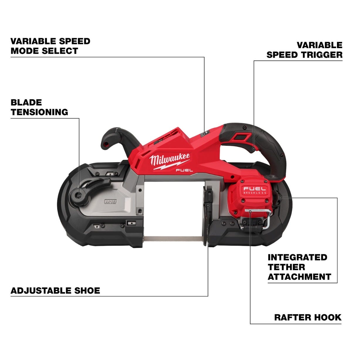Milwaukee 2929-20 M18 FUEL 18V Deep Cut Brushless Band Saw, Tool Only