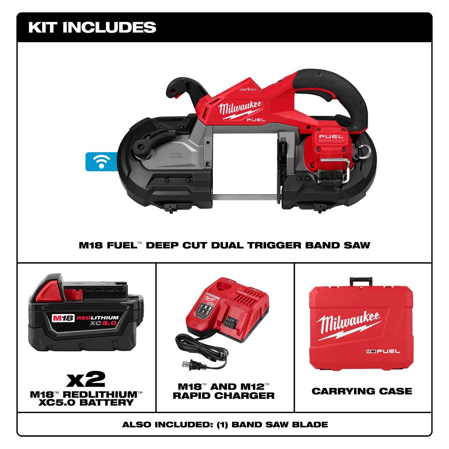 Milwaukee 2929S-22 M18 FUEL™ Dual Trigger Deep Cut Band Saw Kit