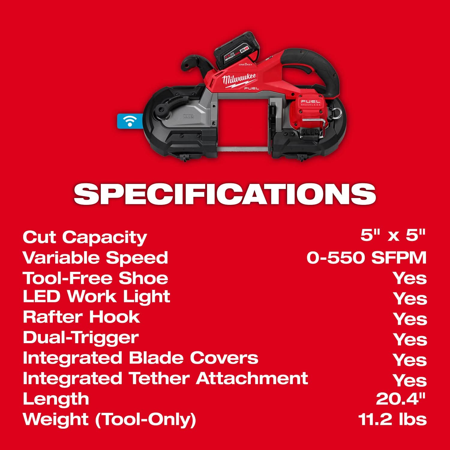 Milwaukee 2929S-22 M18 FUEL™ Dual Trigger Deep Cut Band Saw Kit