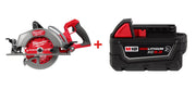Milwaukee 2930-20 M18 FUEL 7-1/4-in. Rear Handle Circular Saw with Milwaukee 48-11-1850R M18 REDLITHIUM XC5.0 Oil & Solvent Resistant Battery