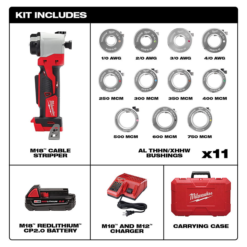 Milwaukee 2935AL-21 M18 Cable Stripper 1.5Ah Kit for Aluminum THHN / XHHW