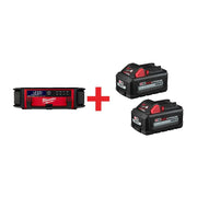 Milwaukee M18 PACKOUT 10-Speaker Bluetooth Jobsite Radio + Charger with 6.0Ah Battery 2-Pack