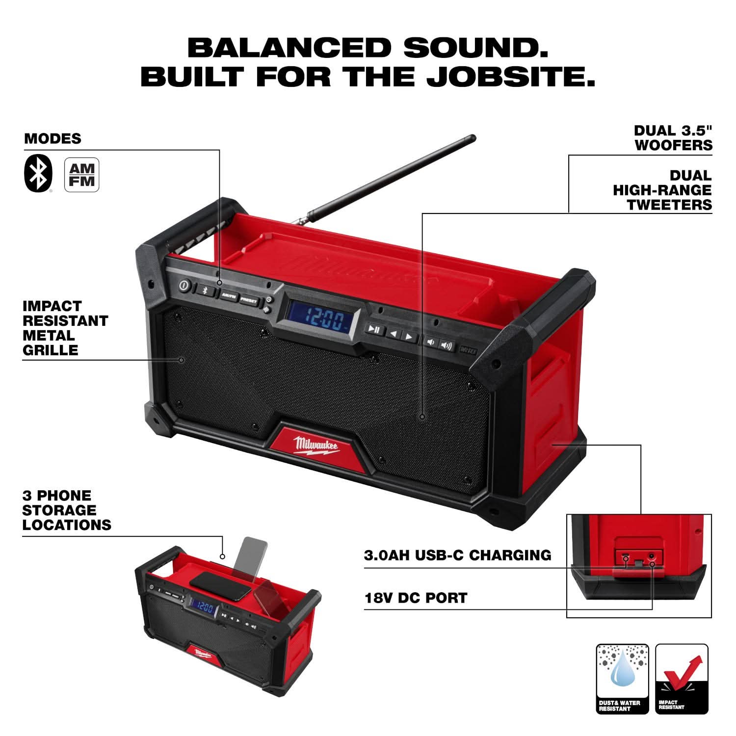Milwaukee 2952-20 M18 Bluetooth Jobsite Radio – Tool Nut