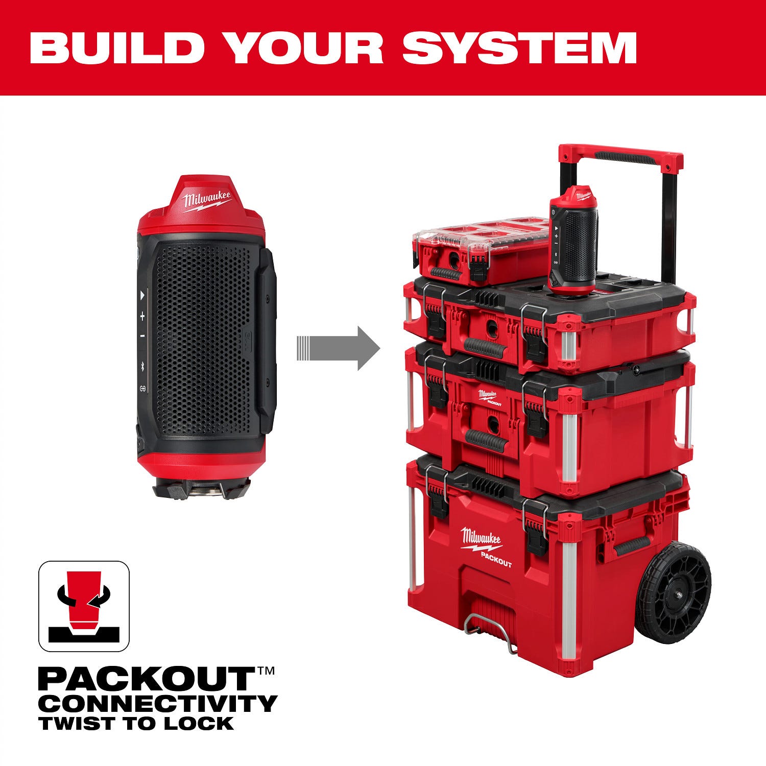 Milwaukee 2955-20 M12 Bluetooth Jobsite Speaker w/ PACKOUT Compatibility