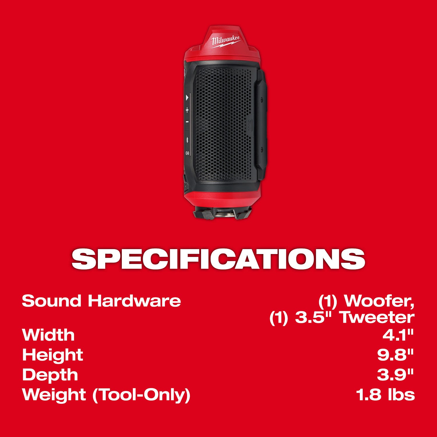 Milwaukee 2955-20 M12 Bluetooth Jobsite Speaker w/ PACKOUT Compatibility