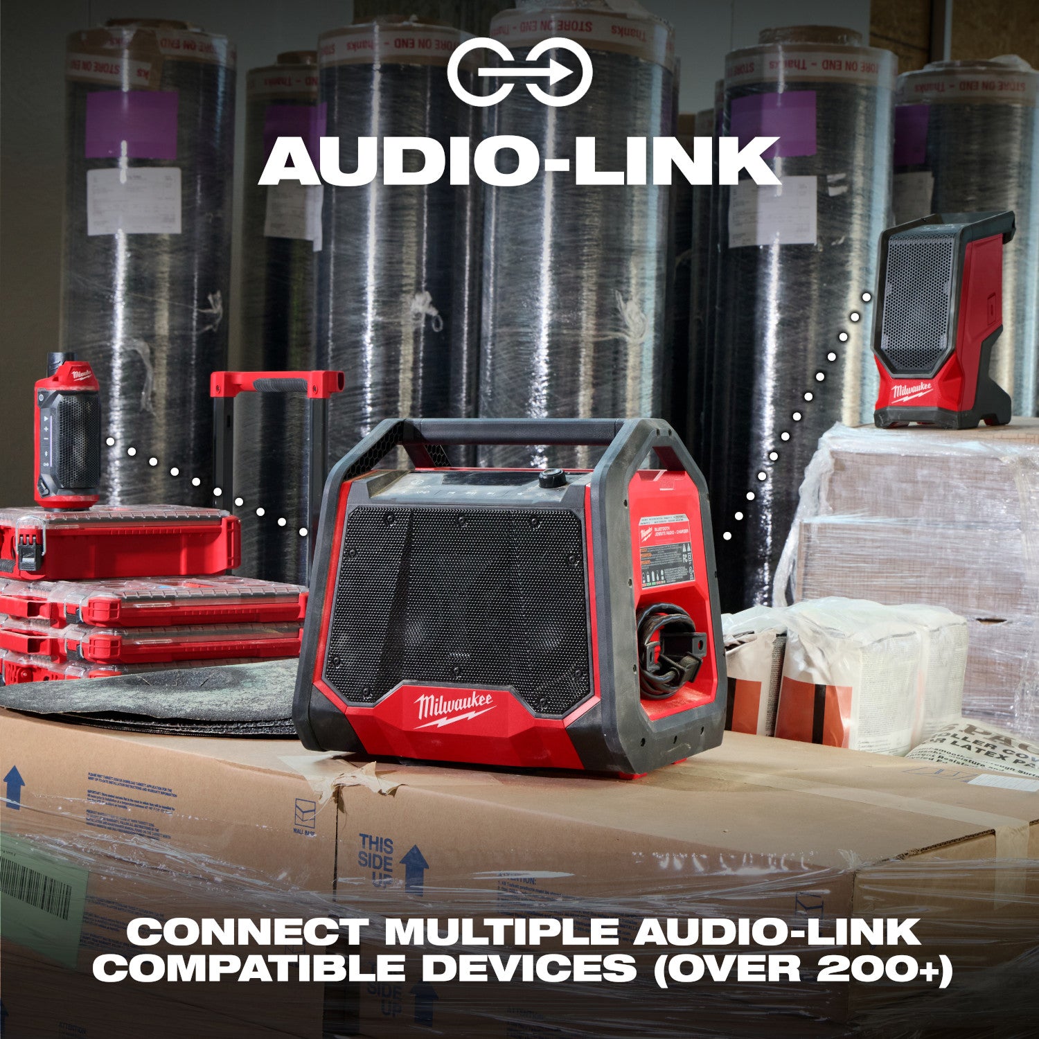 新品V3 aggressive  kassa RF Milwaukee 2956-20 M18 Bluetooth PACKOUT Radio + Charger, Tool Only