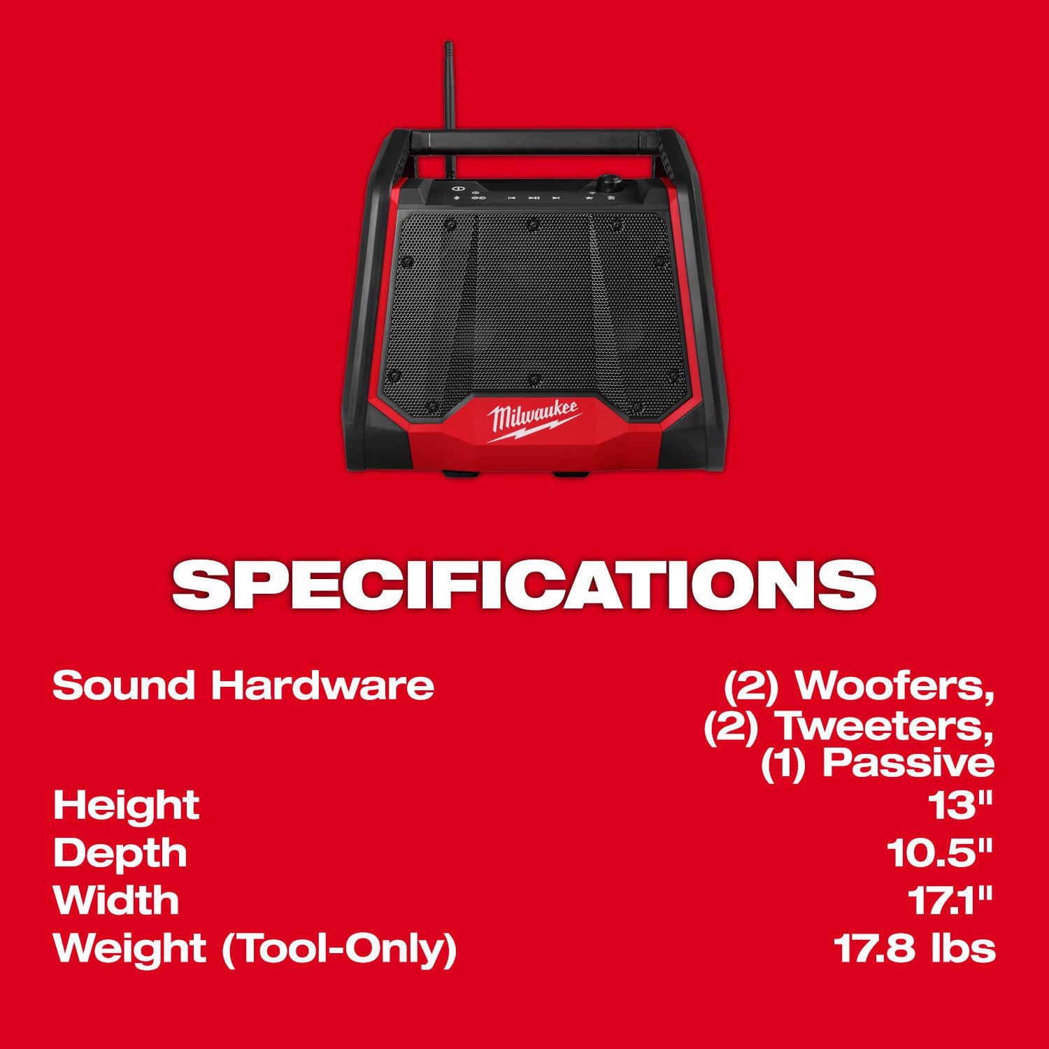 Milwaukee 2956-20 M18 Bluetooth PACKOUT Radio + Charger, Tool Only
