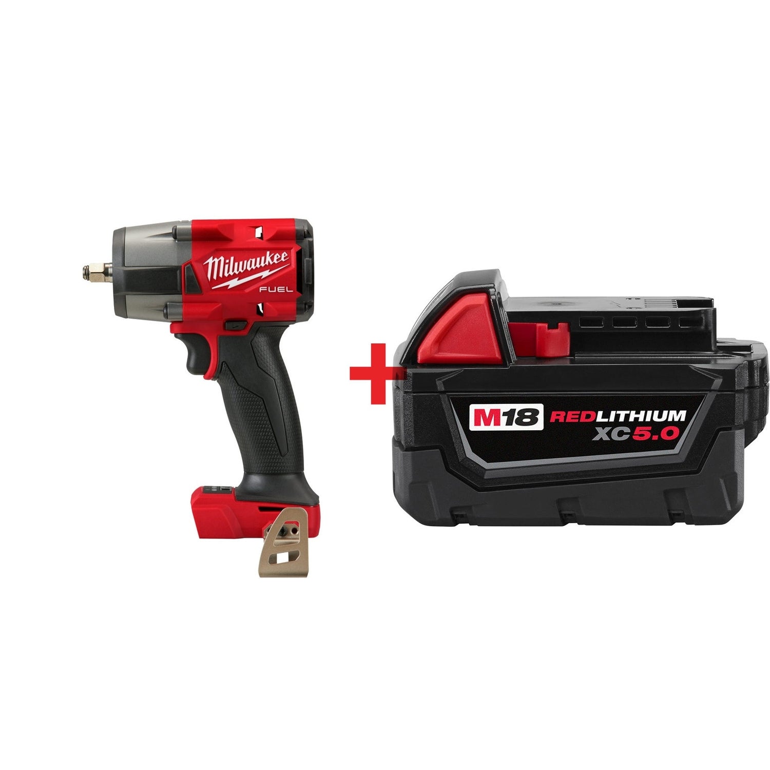 Milwaukee M18 FUEL 3/8-Inch Mid-Torque Impact Wrench with Friction Ring and Battery Pack