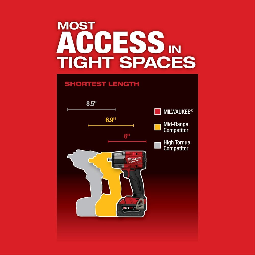 Milwaukee 2960-20 M18 FUEL 3/8-Inch Mid-Torque Impact Wrench with Friction Ring, Tool Only
