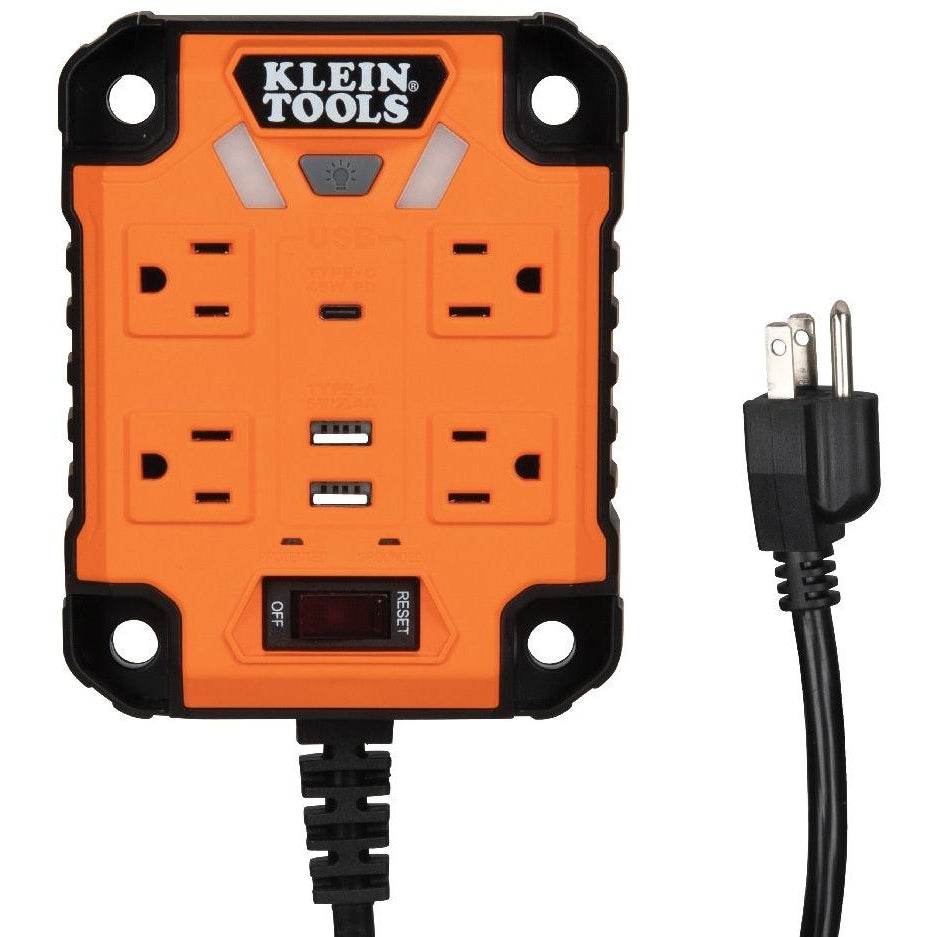 Klein 29601 PowerBox 1 Magnetic Mounted Power Strip with Integrated LED Lights