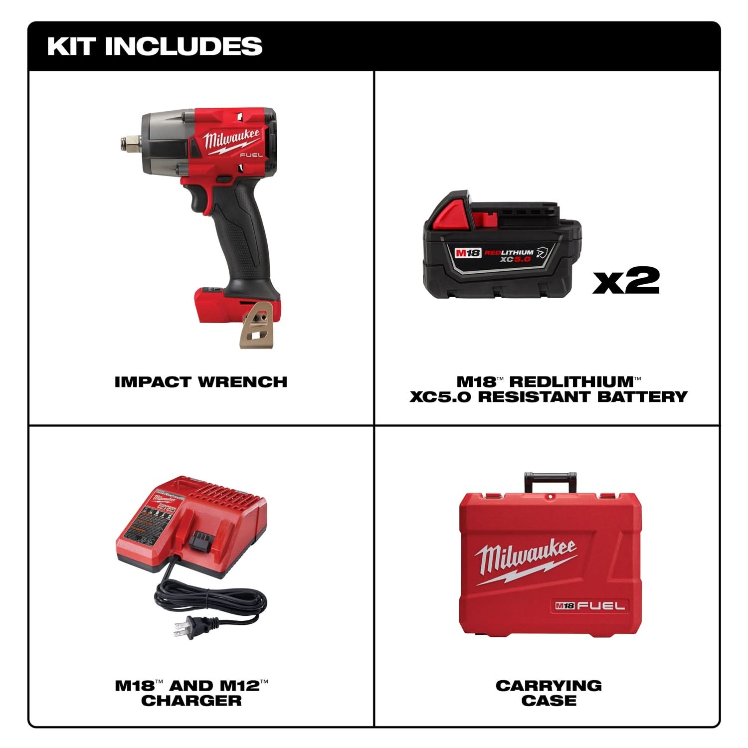 Milwaukee 2962-22R M18 FUEL 1/2 Mid-Torque Impact Wrench w
