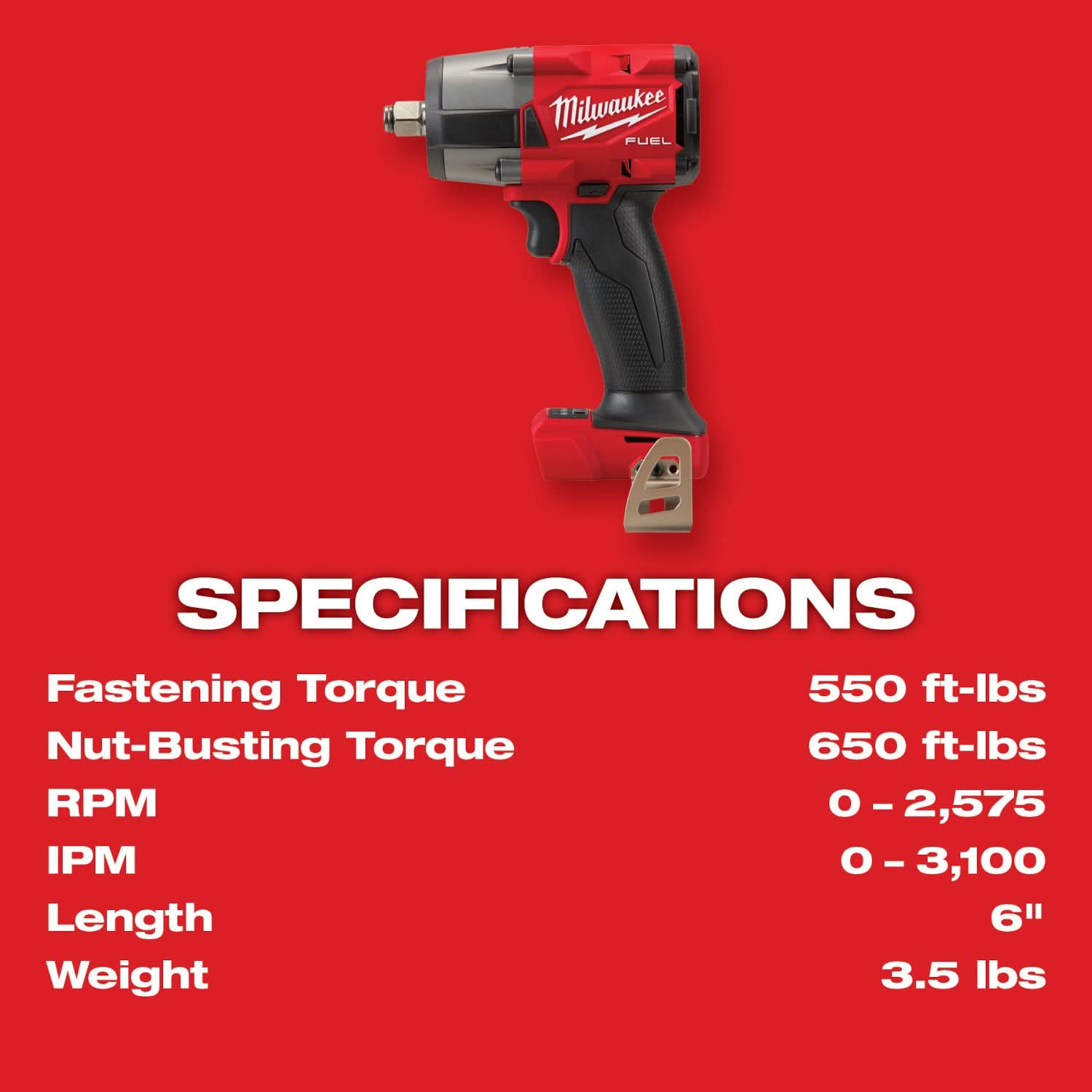 Milwaukee 3890-22 M18 FUEL Impact Wrench & M12 FUEL Ratchet  2-Tool Combo Kit