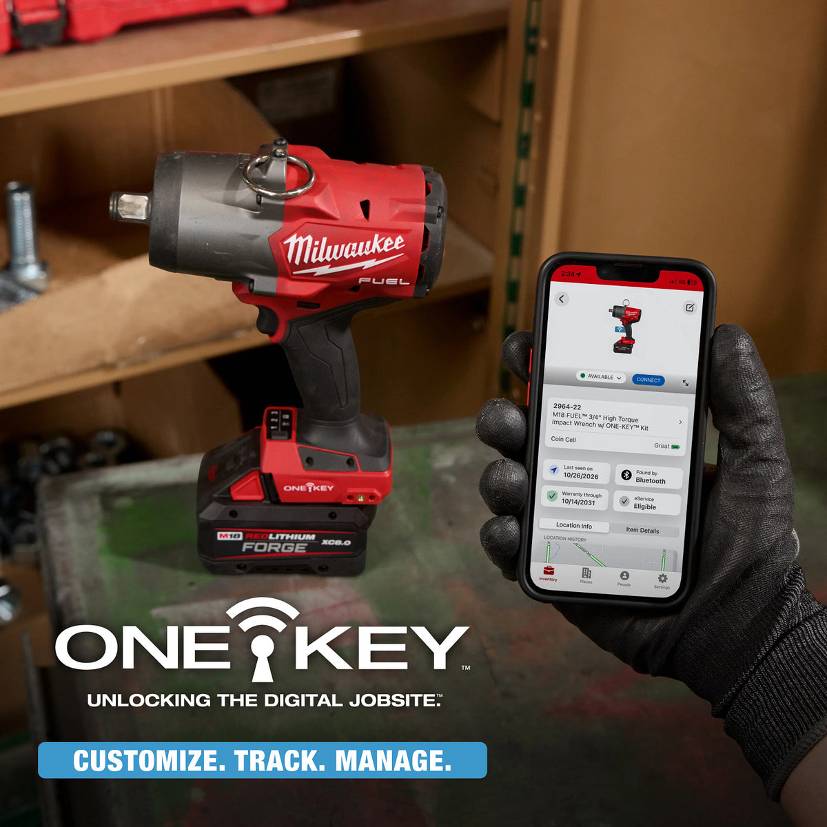 Milwaukee M18 FUEL 3/4-in. High Torque Impact Wrench w/ ONE-KEY 8.0Ah Kit (2964-22)