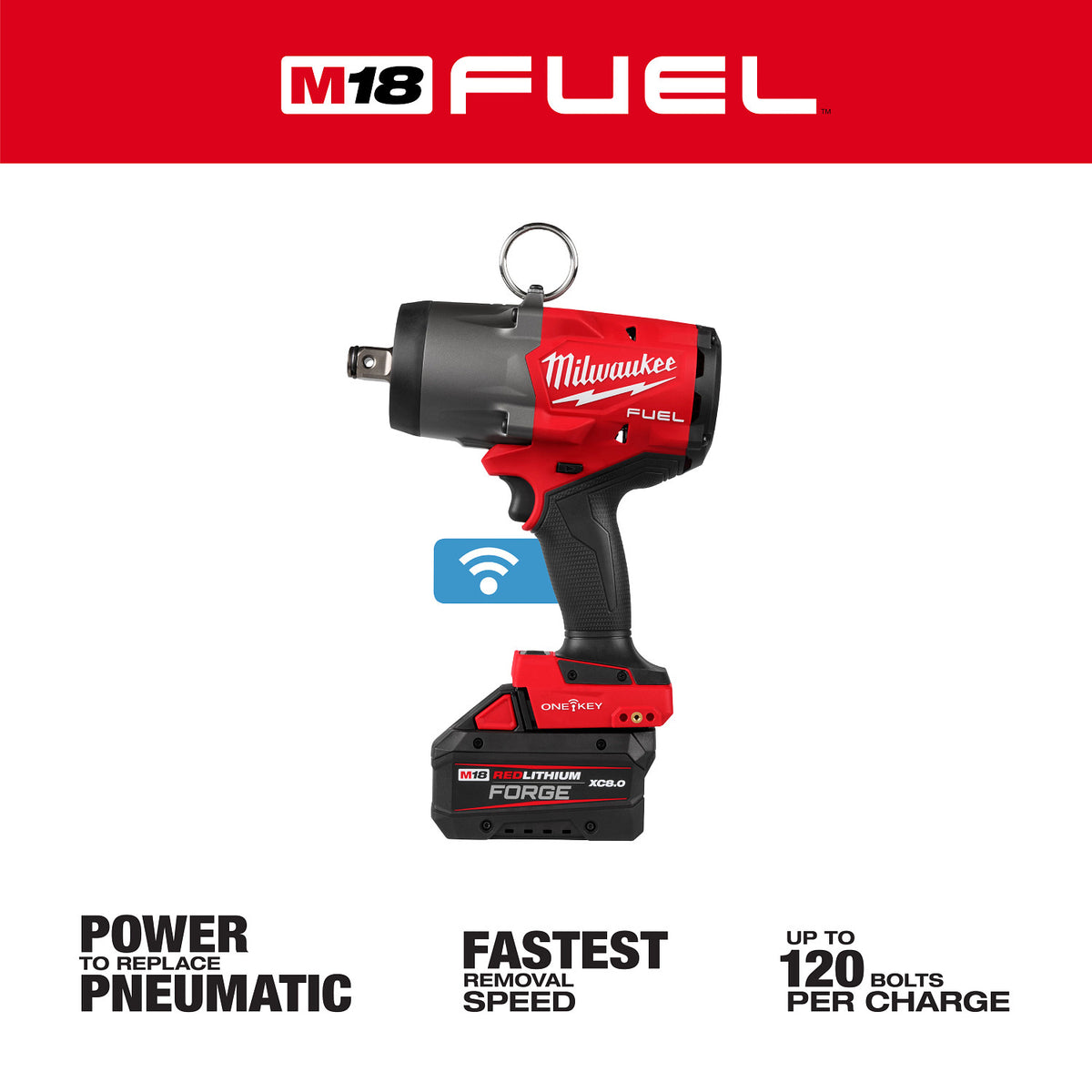 Milwaukee M18 FUEL 3/4-in. High Torque Impact Wrench w/ ONE-KEY 8.0Ah Kit (2964-22)