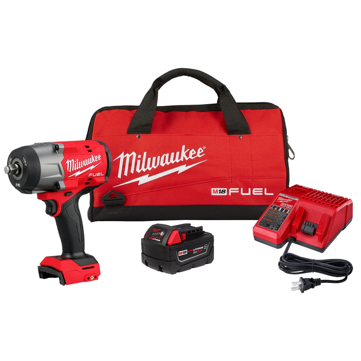 Milwaukee 2967-21B M18 FUEL 1/2" High Torque Impact Wrench w/ Friction Ring 5.0Ah Kit