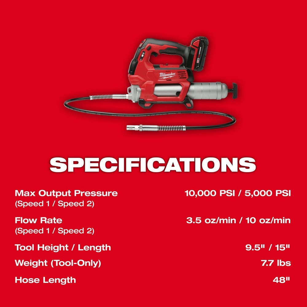 Milwaukee 2967-22GG M18 FUEL 1/2" HTIW & Grease Gun Combo Kit