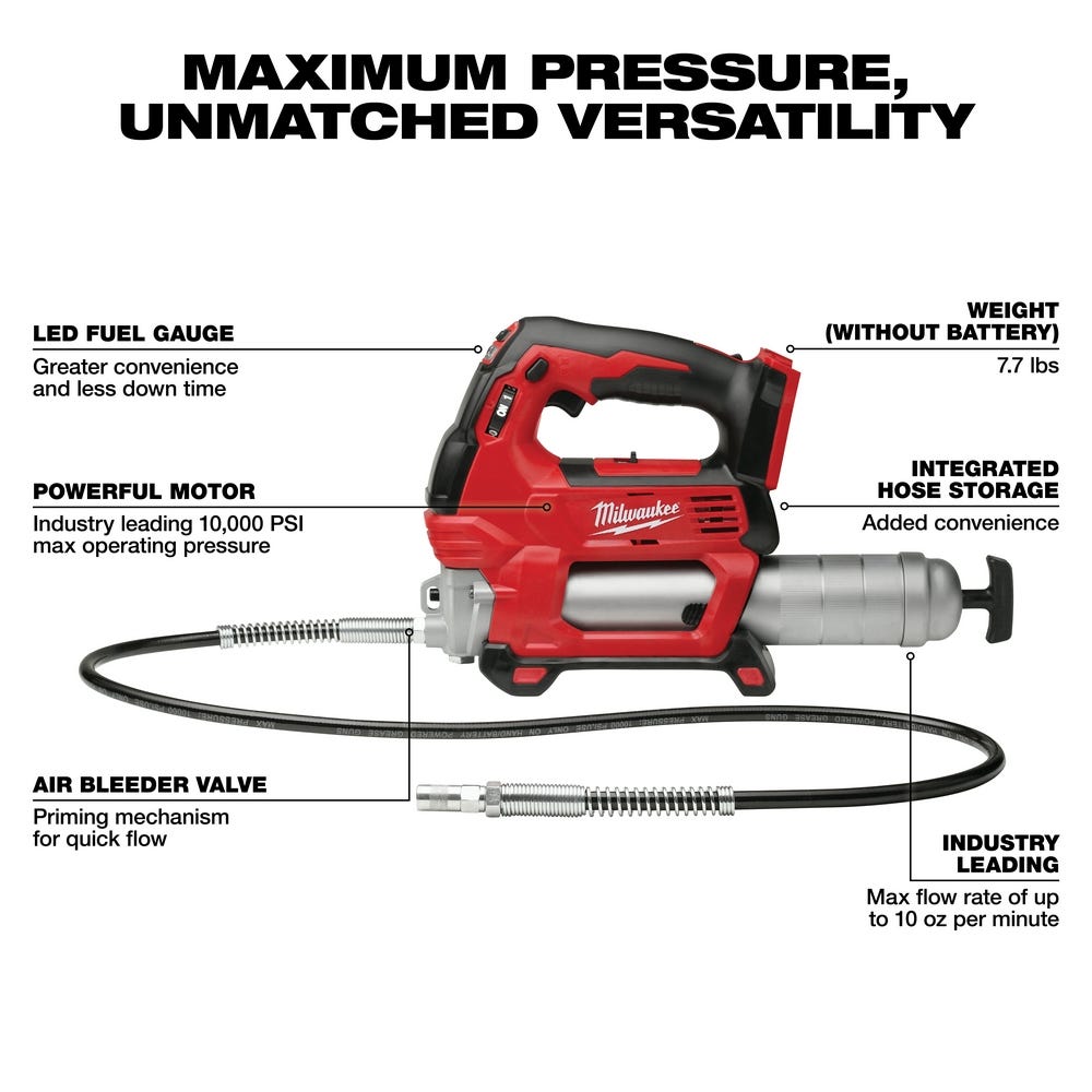 Milwaukee 2967-22GG M18 FUEL 1/2" HTIW & Grease Gun Combo Kit