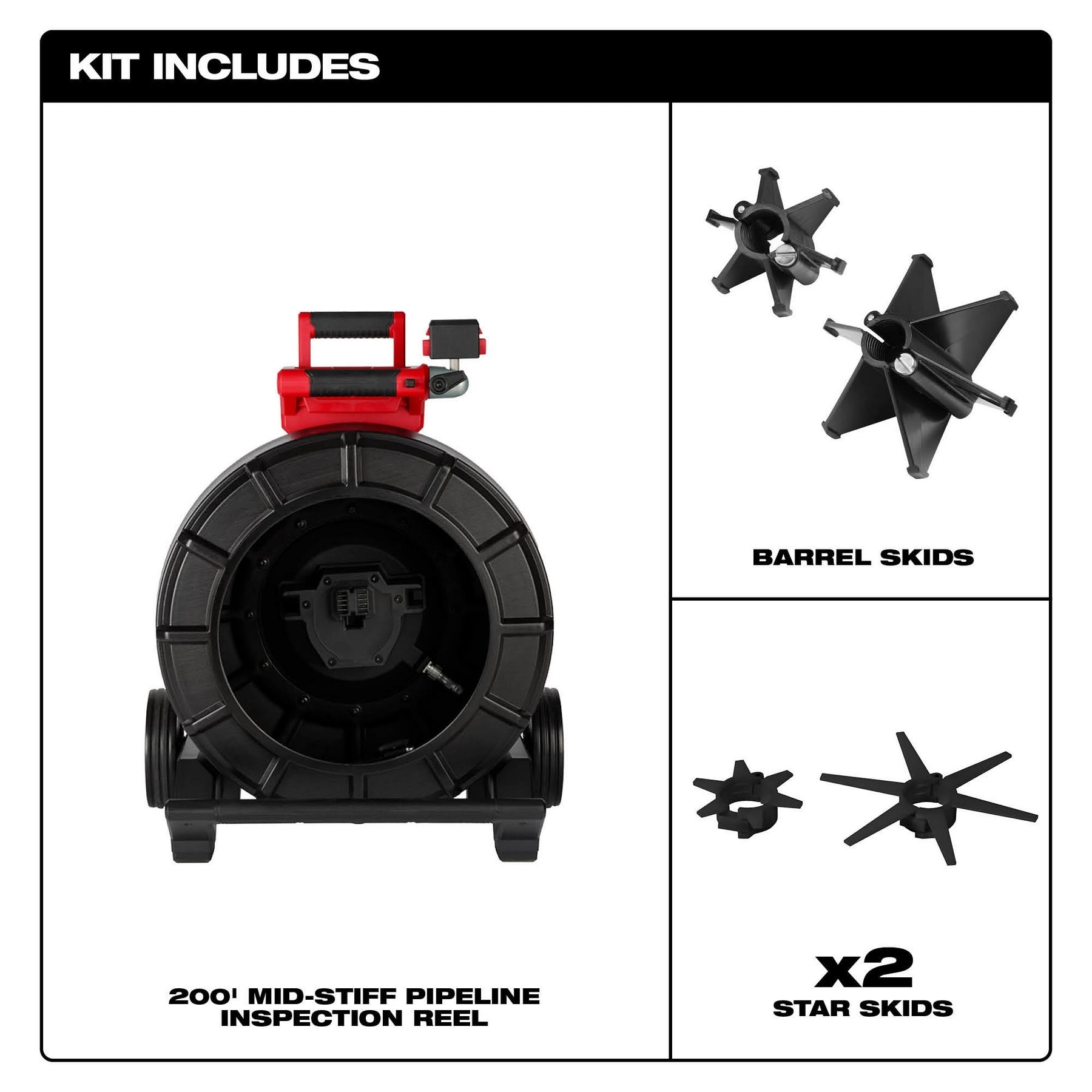 Milwaukee 2975-20 200 Mid-Stiff Pipeline Inspection Reel