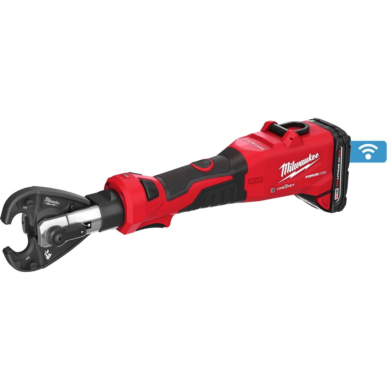 Milwaukee 2978-22 M18 FORCE LOGIC 6T Linear Utility Crimper Kit with Snub Nose Jaw 2.0Ah Kit