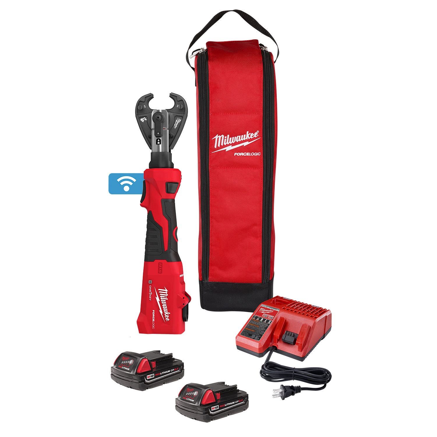 Milwaukee 2978-22 M18 FORCE LOGIC 6T Linear Utility Crimper Kit with Snub Nose Jaw 2.0Ah Kit