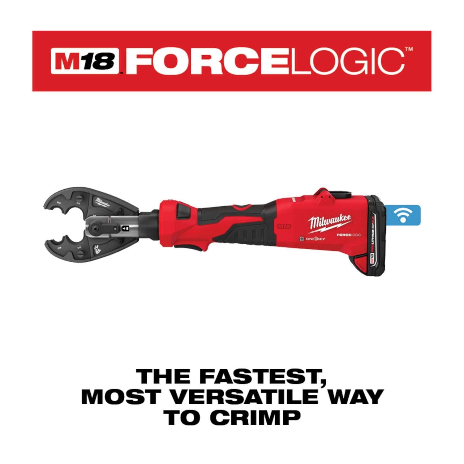 Milwaukee 2978-22BG M18 FORCE LOGIC 6T Linear Utility Crimper Kit with BG-D3 Jaw 2.0Ah Kit