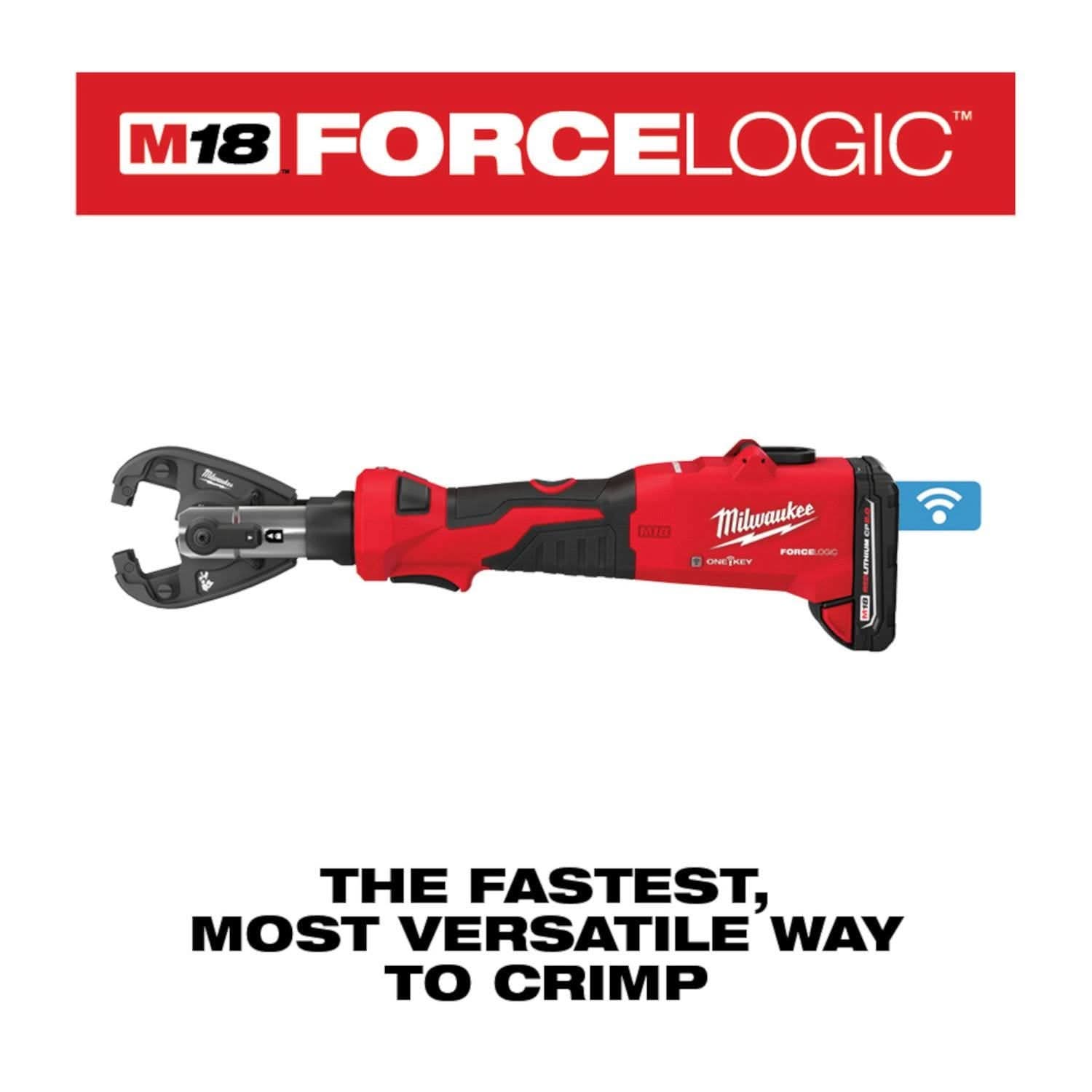 Milwaukee 2978-22K M18 FORCE LOGIC 6T Linear Utility Crimper Kit with Kearney Jaw 2.0Ah Kit