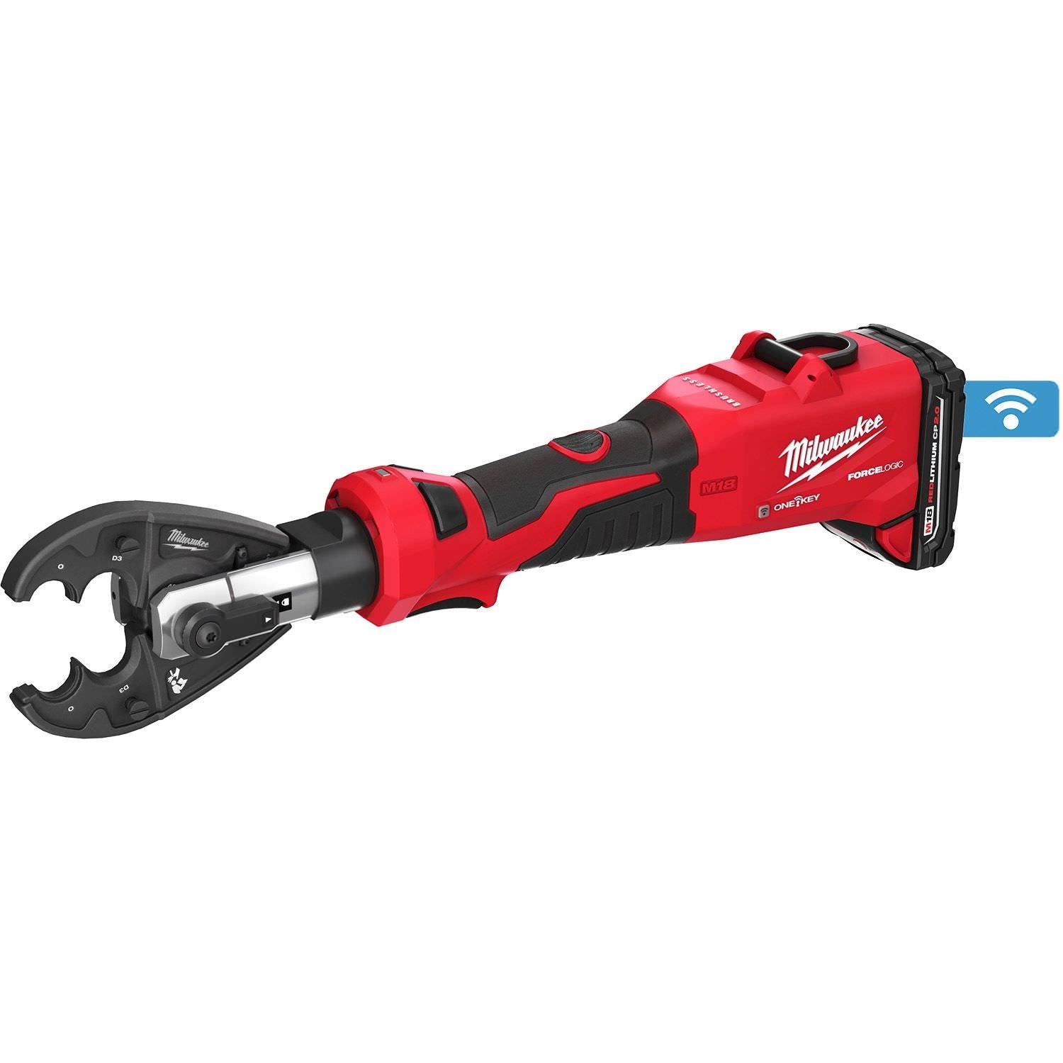 Milwaukee 2978-22O M18 FORCE LOGIC 6T Linear Utility Crimper Kit with O-D3 Jaw 2.0Ah Kit