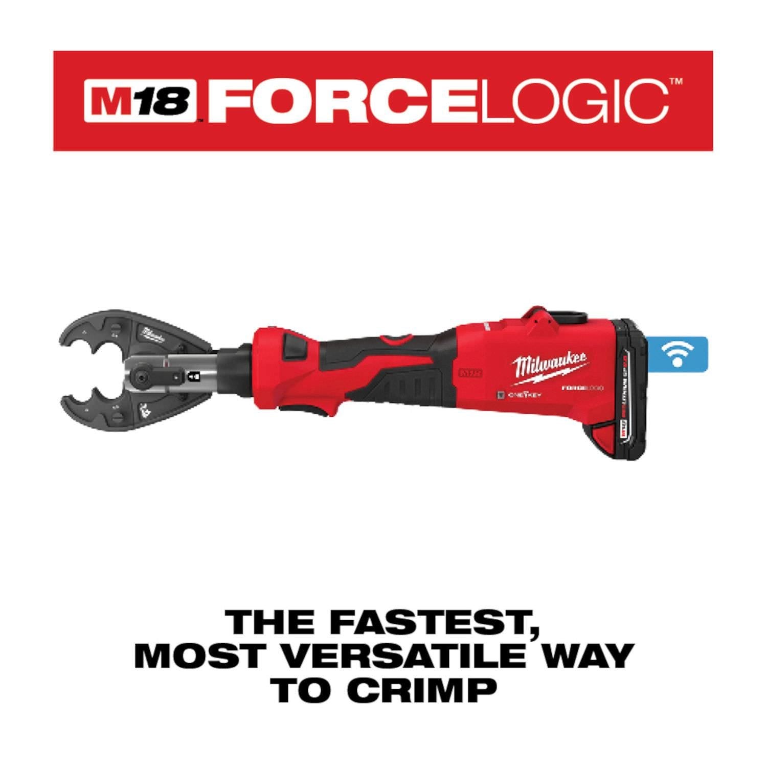 Milwaukee 2978-22O M18 FORCE LOGIC 6T Linear Utility Crimper Kit with O-D3 Jaw 2.0Ah Kit