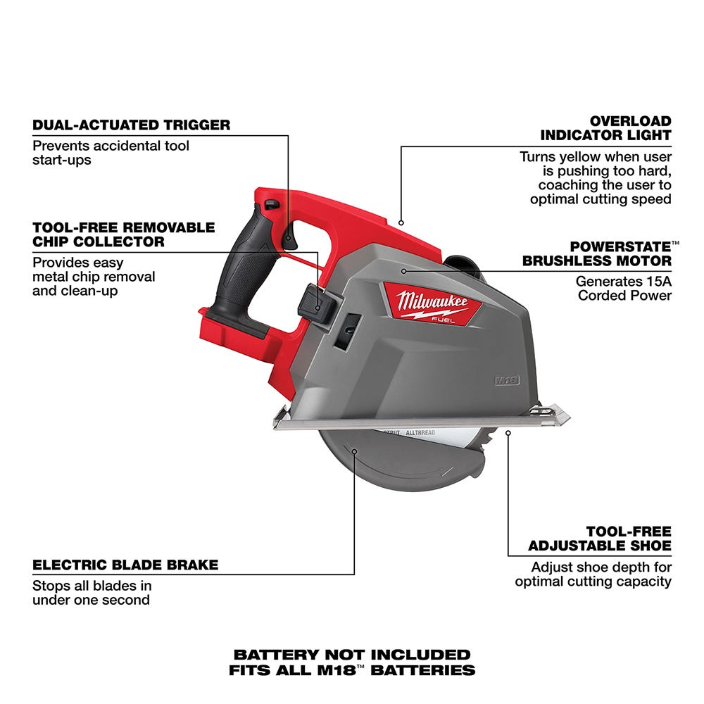 Milwaukee 2982-20 M18 FUEL 8" Metal Cutting Circular Saw, Tool Only