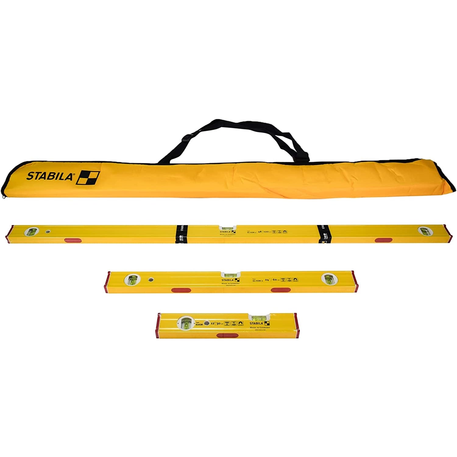 Stabila 29940 PRO SET 80 ASM 3-Piece Magnetic Spirit Level Set