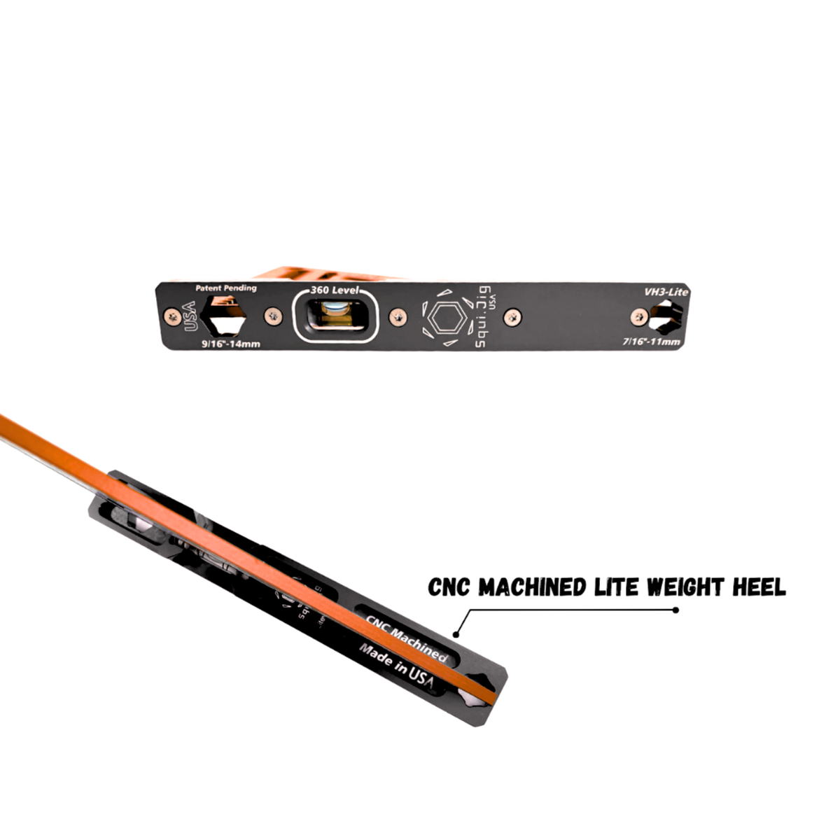 SquiJig Fusion Pro 7.5-in. Rafter Square w/ Level Heel, Orange, image 2