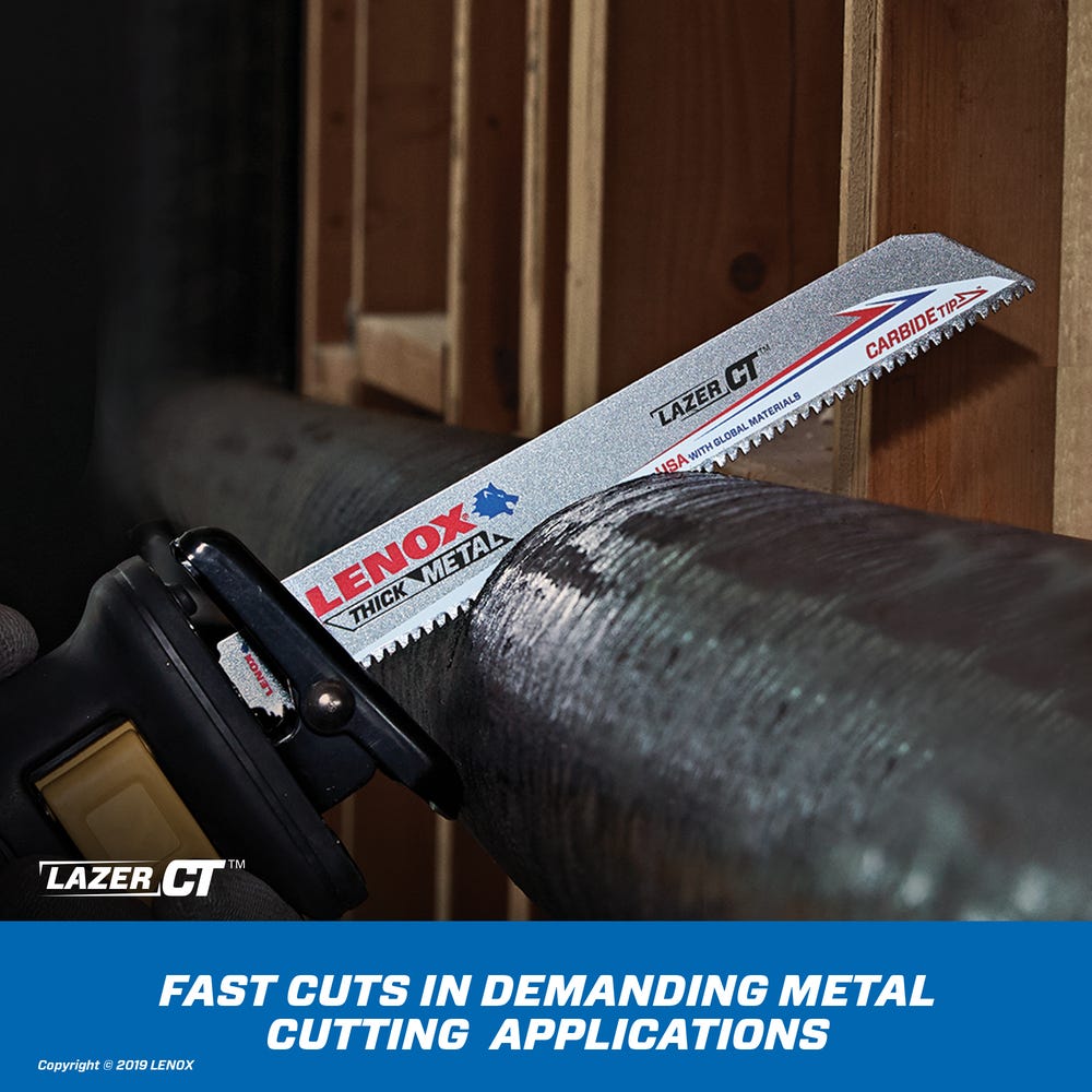 Lenox 2014223 8TPI Lazer CT 6-in. Reciprocating Saw Blade, 5-Pack