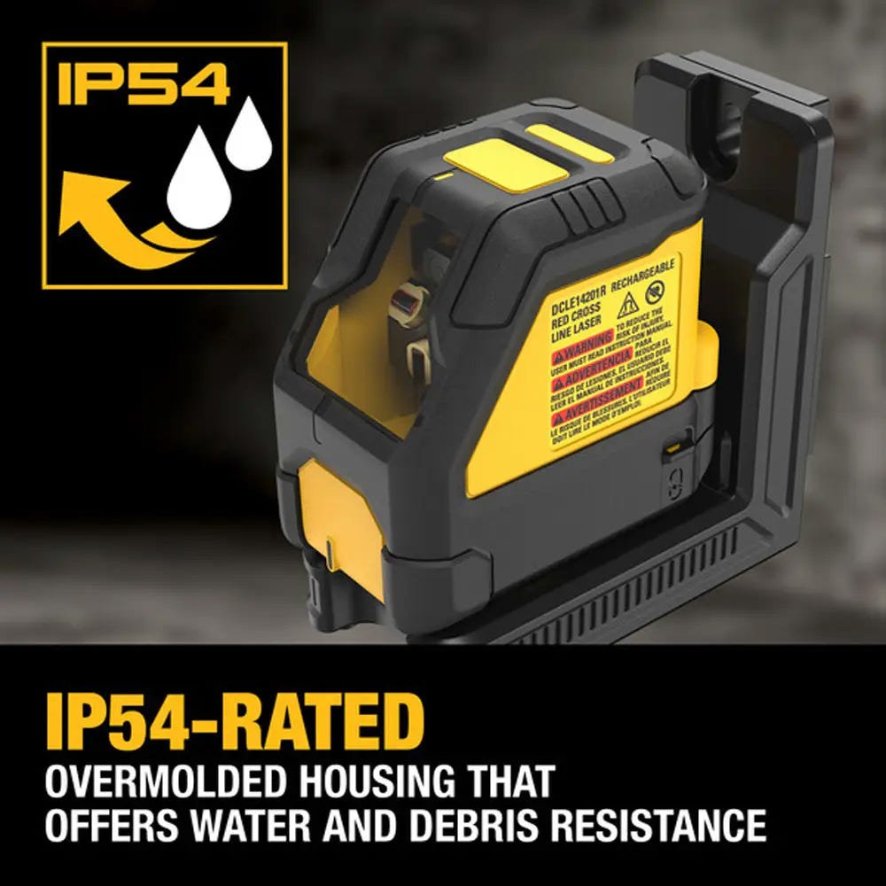 DeWalt DCLE14201G USB Rechargeable Green Cross Line Laser Kit