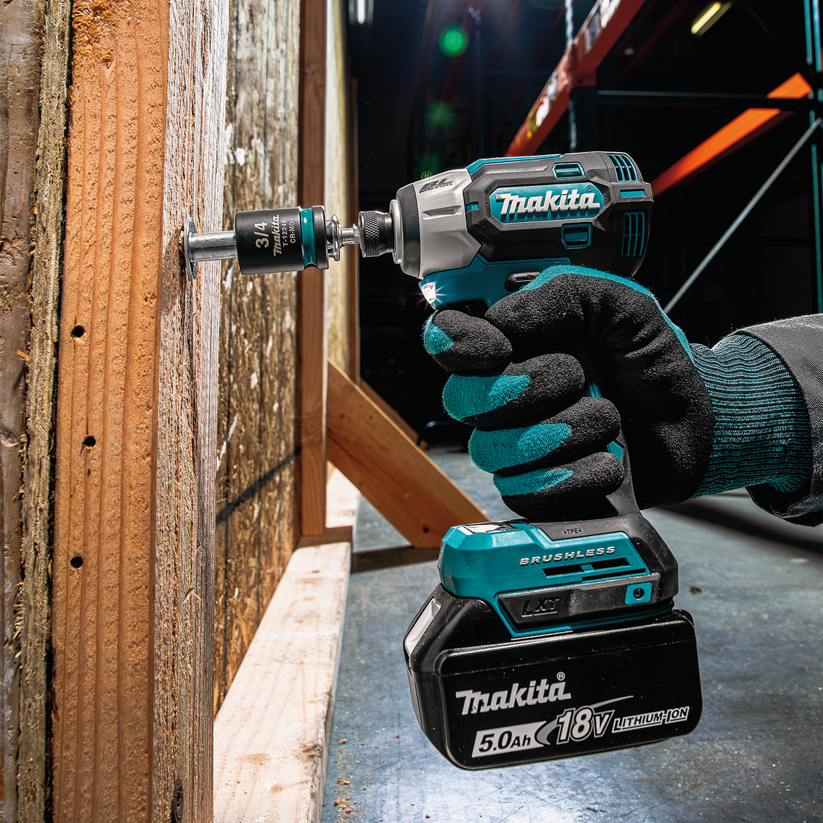 Makita 18V LXT Brushless Quick-Shift Mode 4-Speed Impact Driver (XDT21T) - in use on the job 6