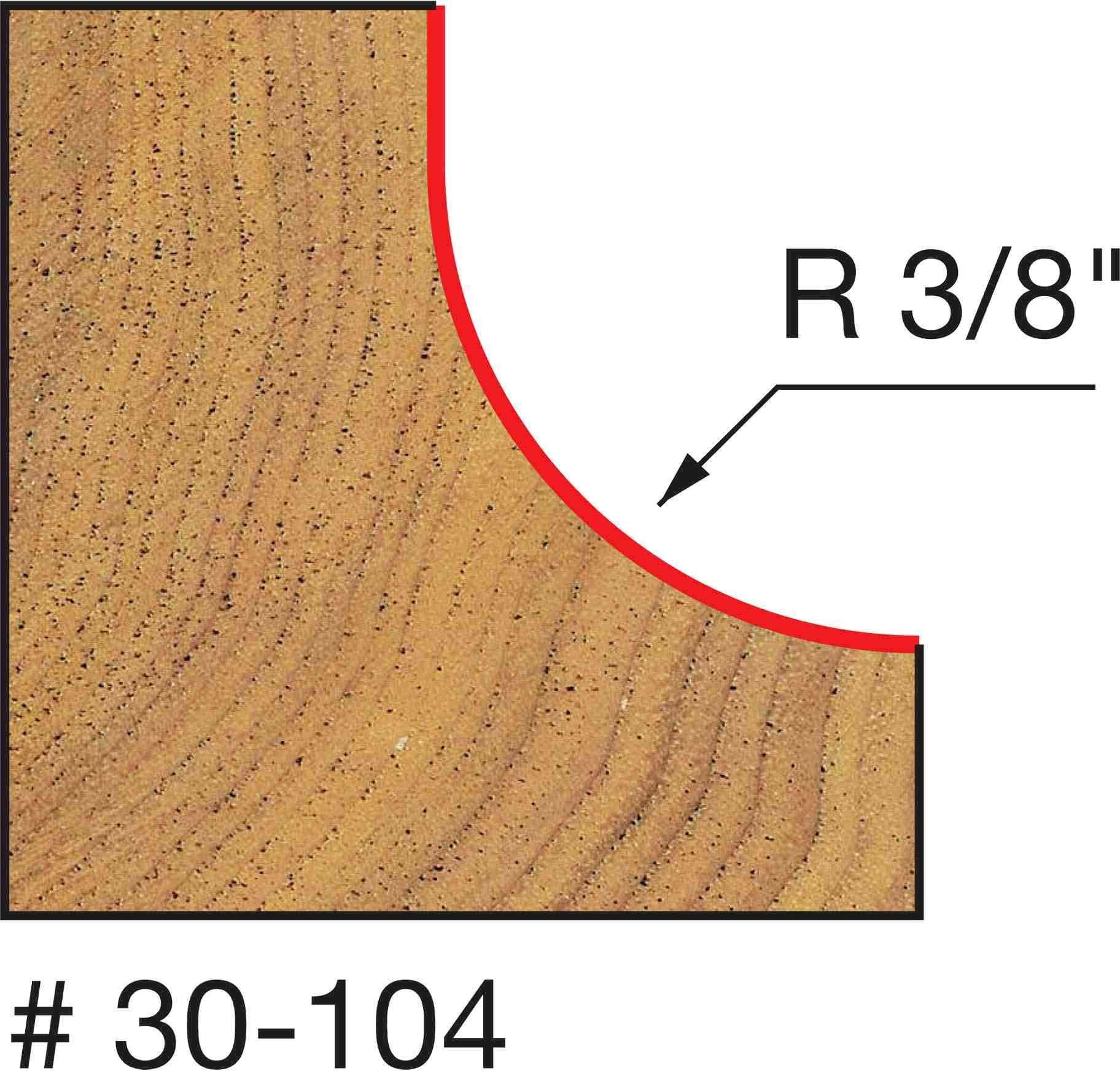 Freud 30-104 3/8-Inch Radius Cove Router Bit