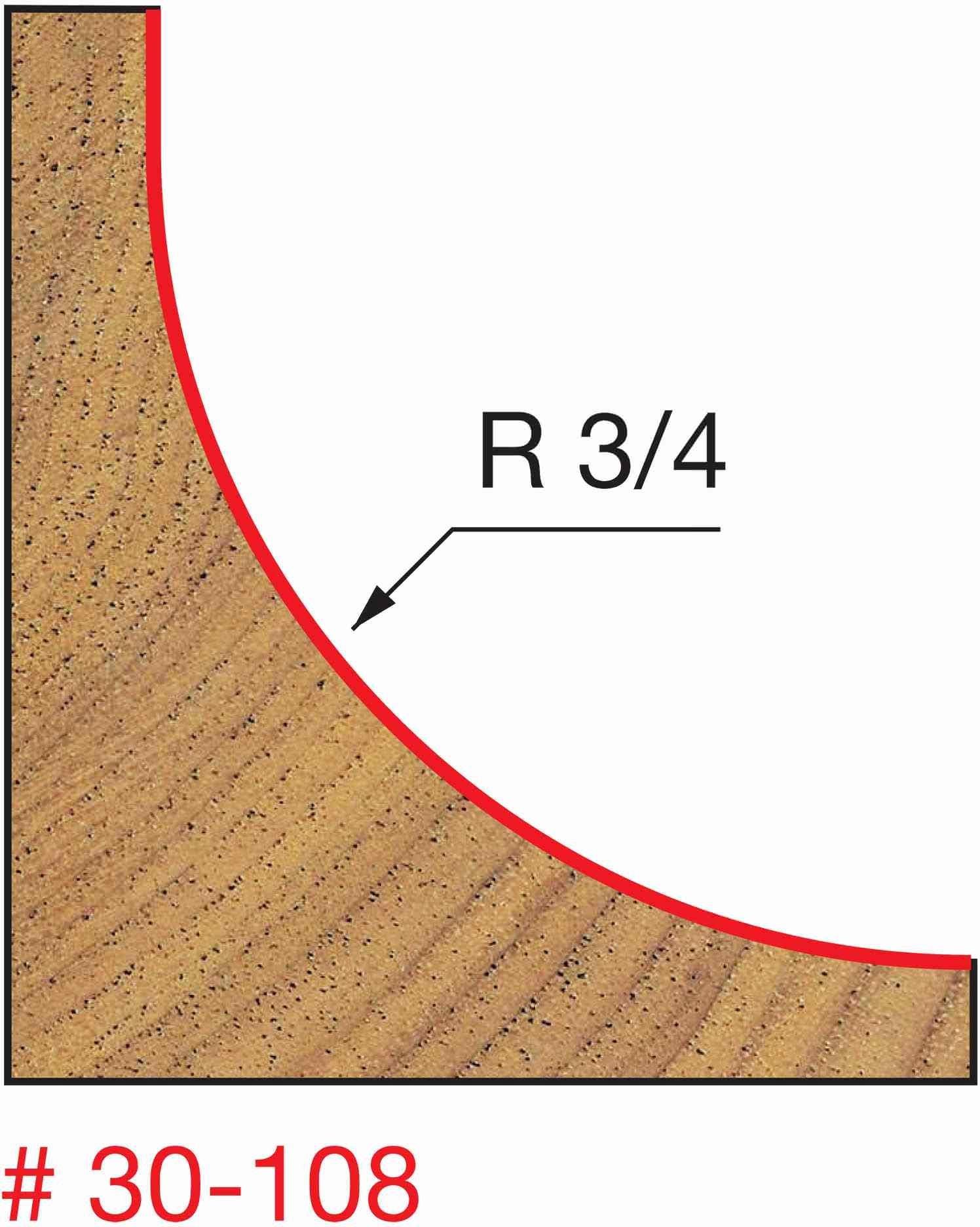 Freud 30-108 3/4-Inch Radius Cove Router Bit