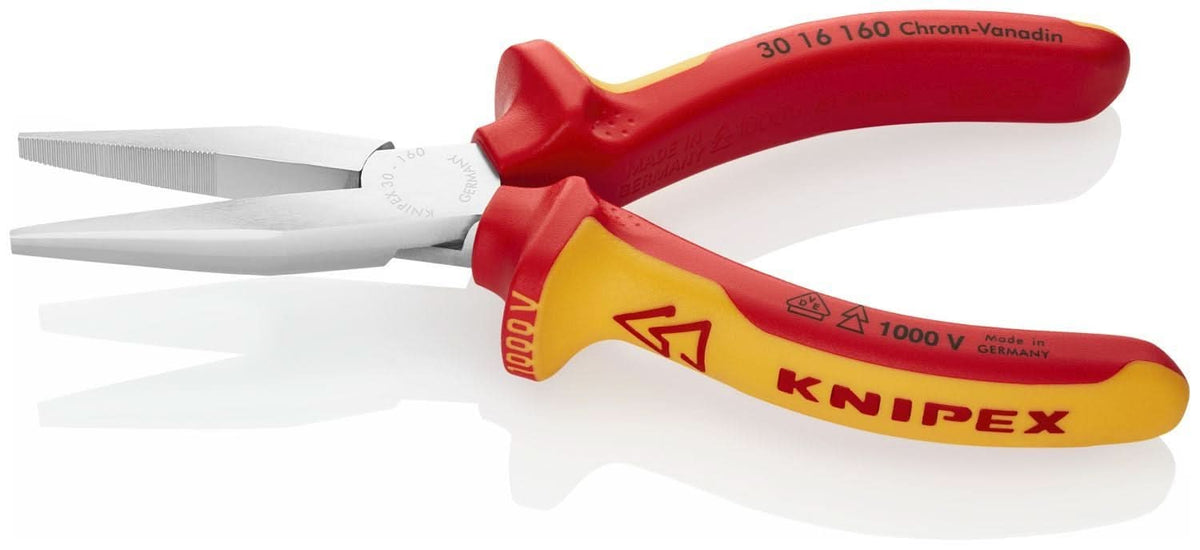 Knipex 30 16 160 Long Nose Pliers-Flat Tips-1000V Insulated