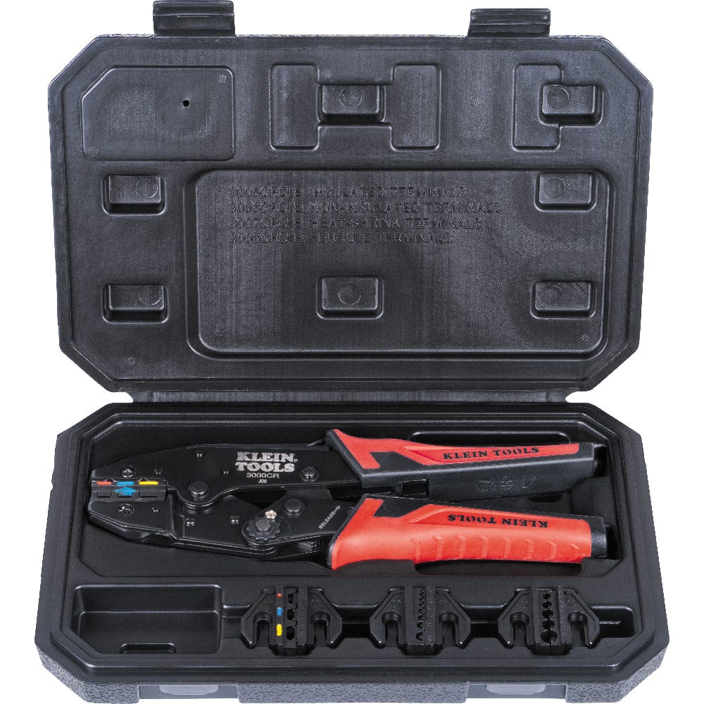 Klein Tools 3000CRKIT Ratcheting Terminal Crimper Set, 10-22 AWG