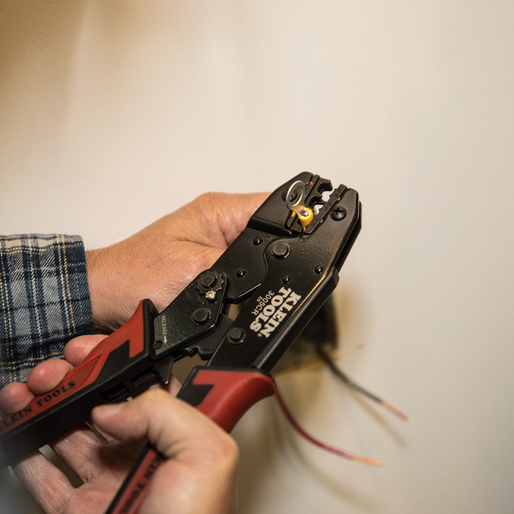Klein 3005CR Ratcheting Crimper, 10-22 AWG - Insulated Terminals