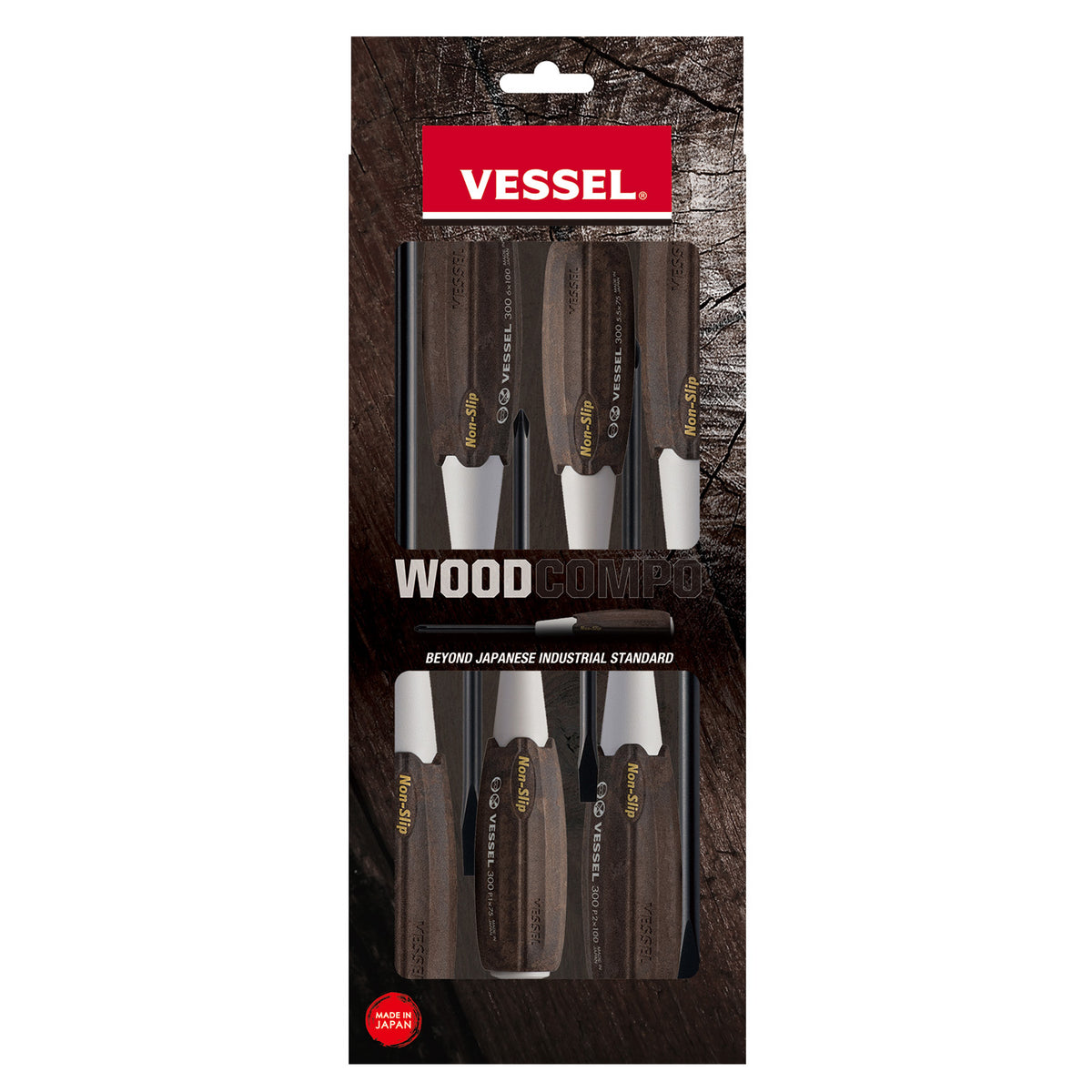 Vessel 3006CS WOOD-COMPO non-slip handle close-up