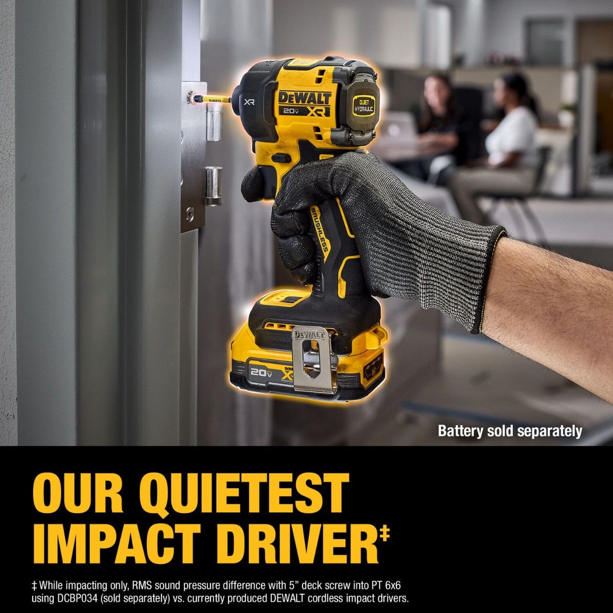 DeWalt DCF870B 20V MAX XR Brushless 1/4-in. Quiet Hydraulic Impact Driver, Tool Only